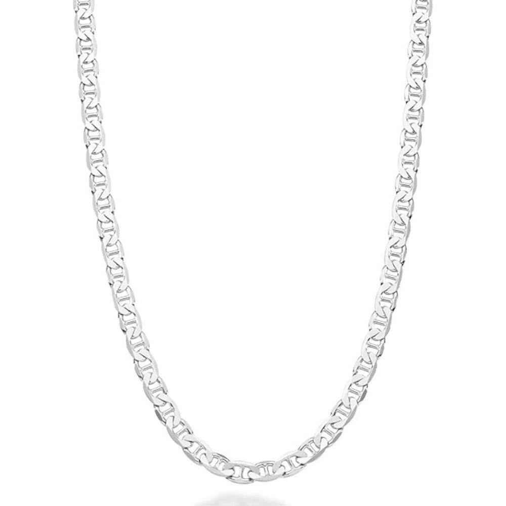 Miabella Italian Solid 925 Sterling Silver 4mm Diamond-Cut, Length: 20 inches